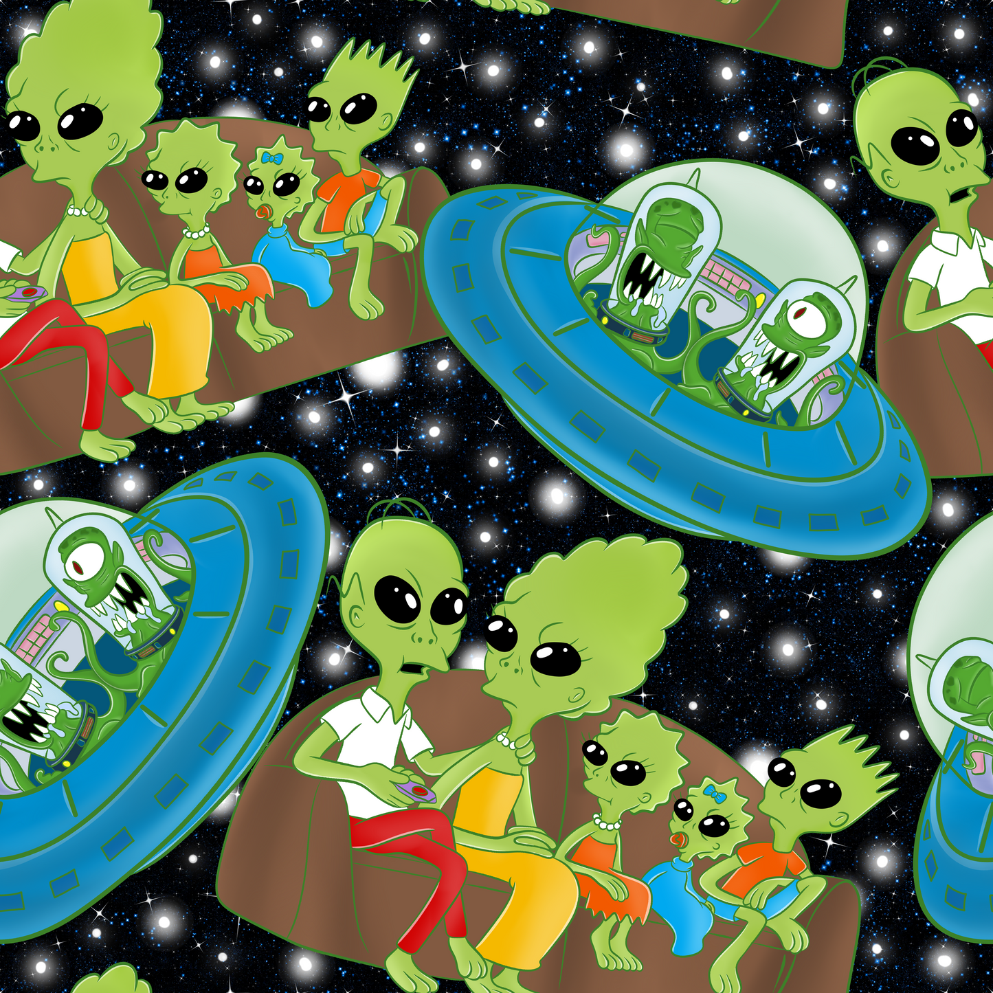 Character Aliens Seamless Digital Pattern Download