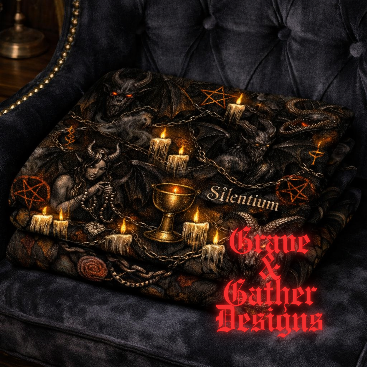 Satanic Demon Inspired seamless design DIGITAL DOWNLOAD