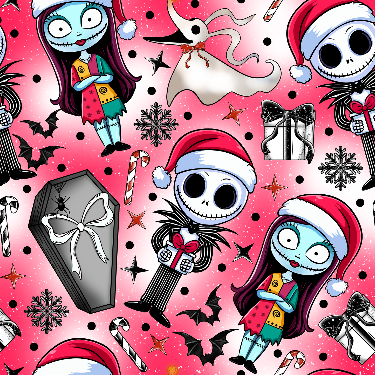 Couple Christmas Seamless Digital Pattern Download