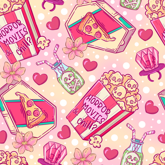 Horror Movie Pink Seamless Digital Pattern Download