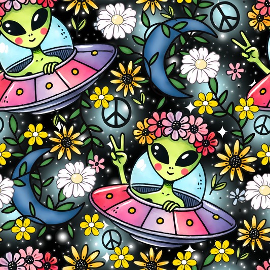 Space Aliens Seamless Digital Pattern Download