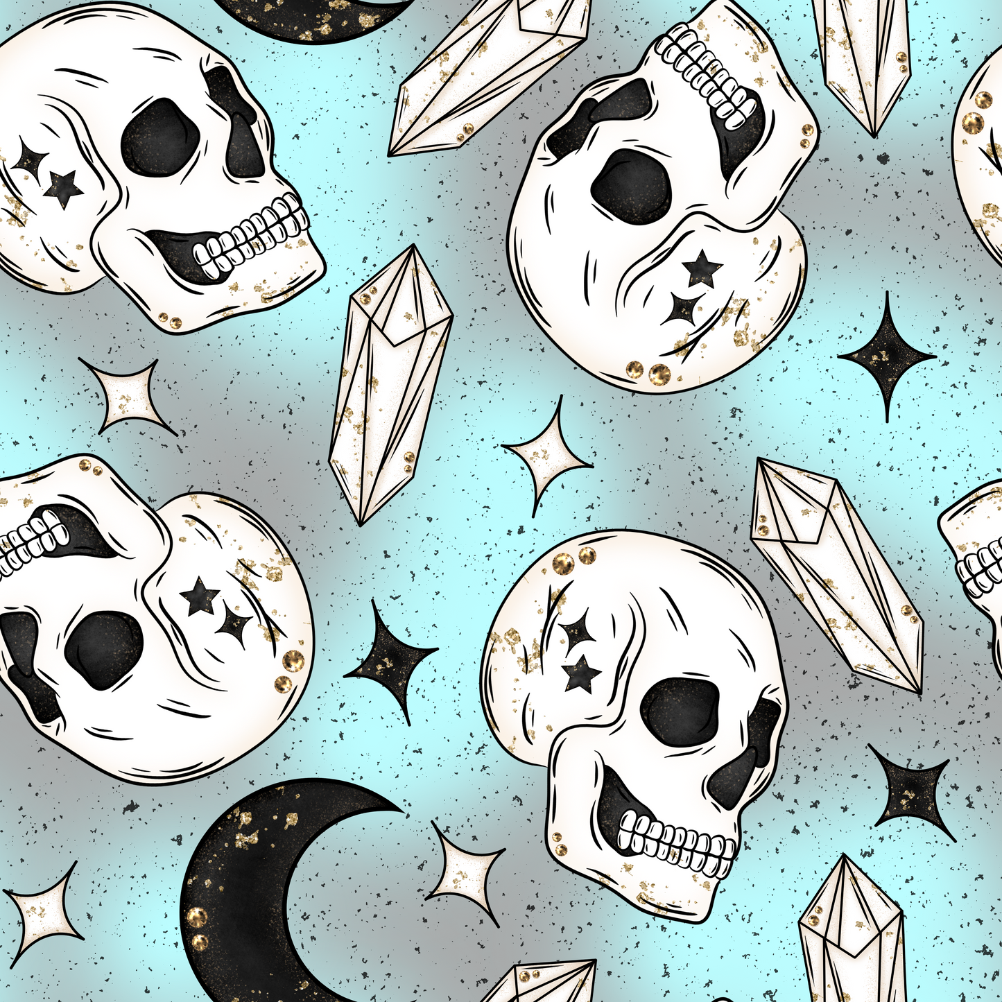 Crystal Skull Seamless Digital Pattern Download