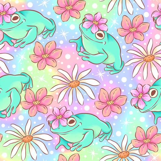 Floral Frog Seamless Digital Pattern Download