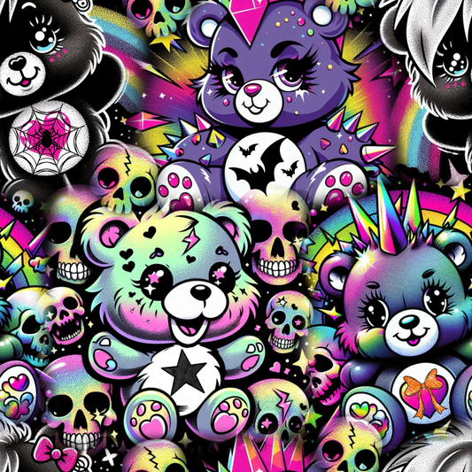 Goth Bears Seamless Digital Pattern Download