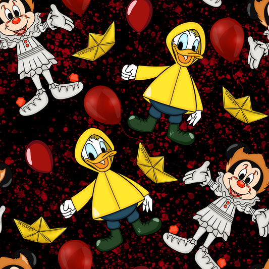 Carnival Duck and Mouse Seamless Digital Pattern Download