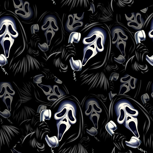 Black and White Ghostie Seamless Digital Pattern Download