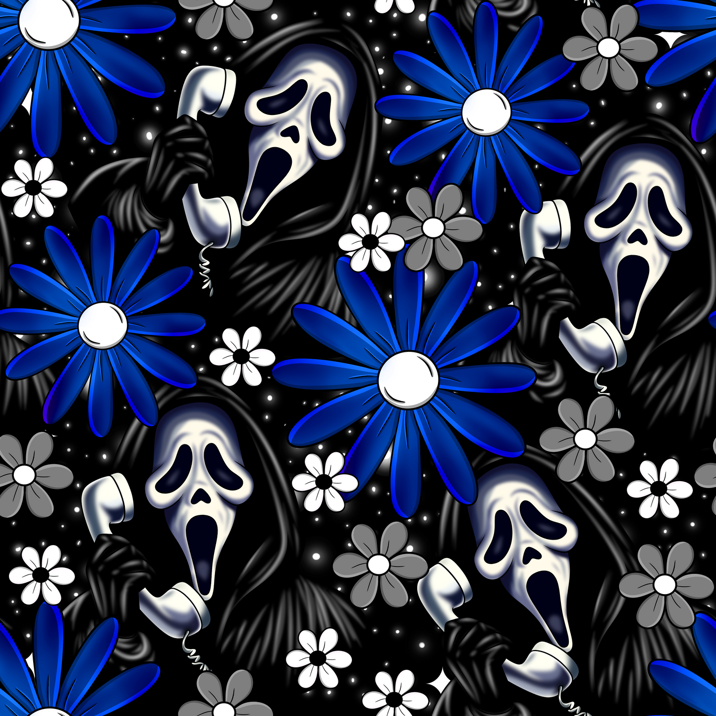 Blue Scream Seamless Digital Pattern Download