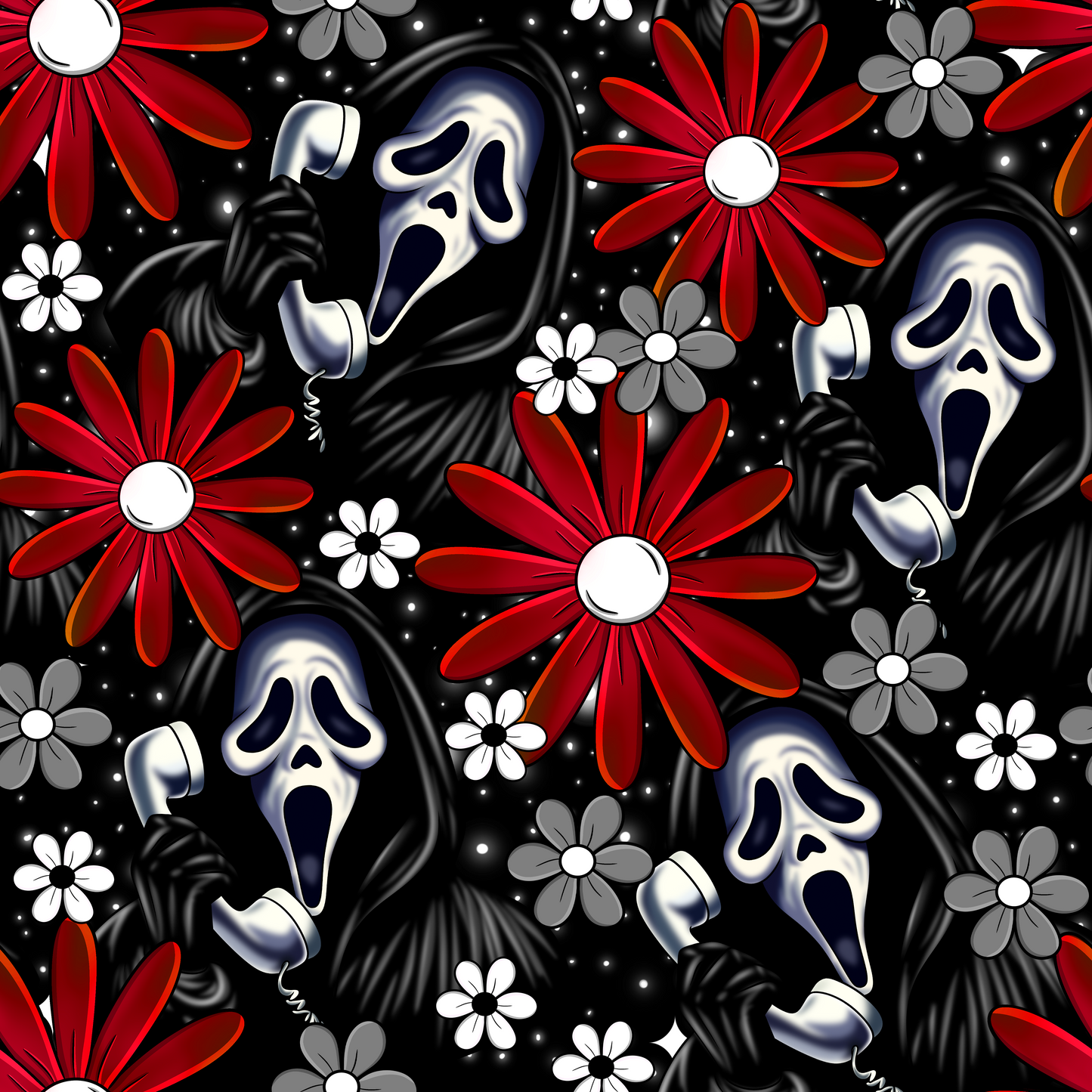 Scream Red Seamless Digital Pattern Download