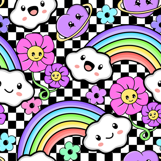 Rainbow Checkered Seamless Digital Pattern Download