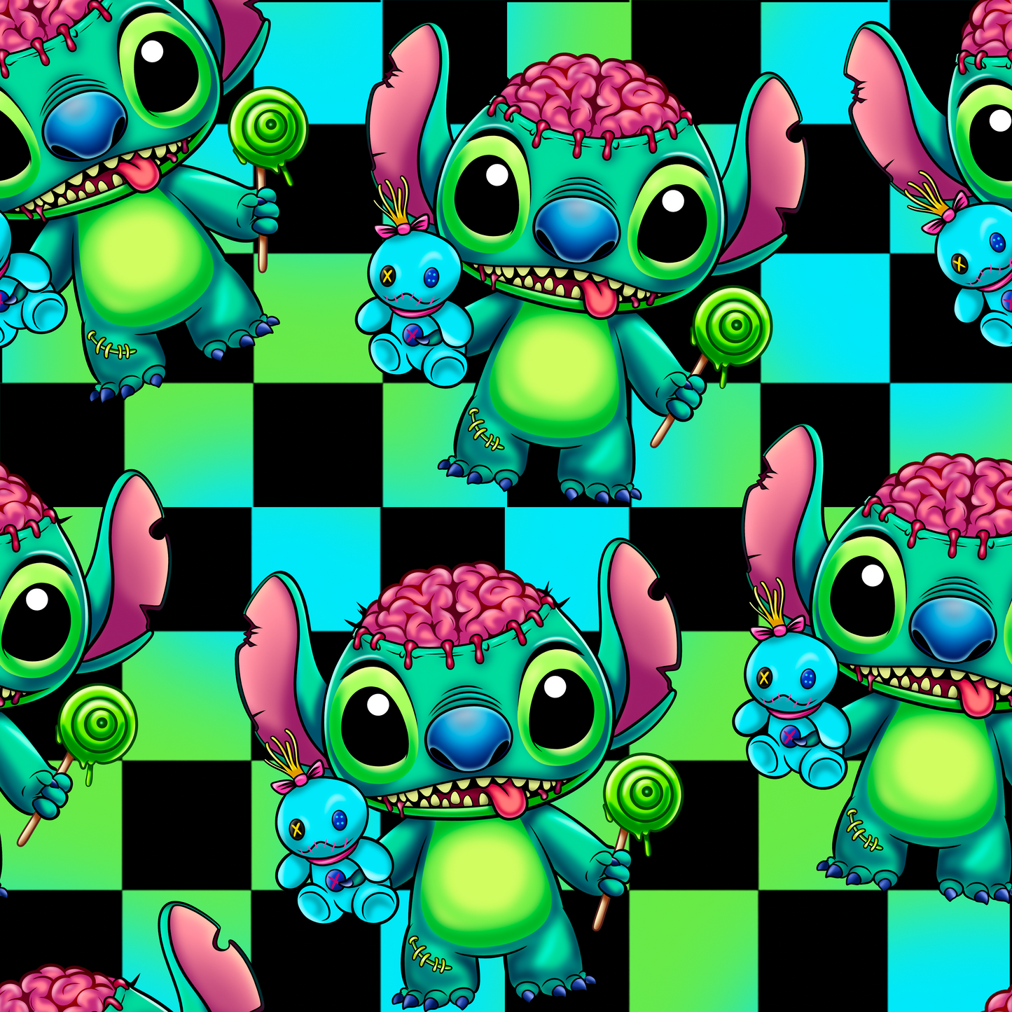 Zombie Alien Seamless Digital Pattern Download