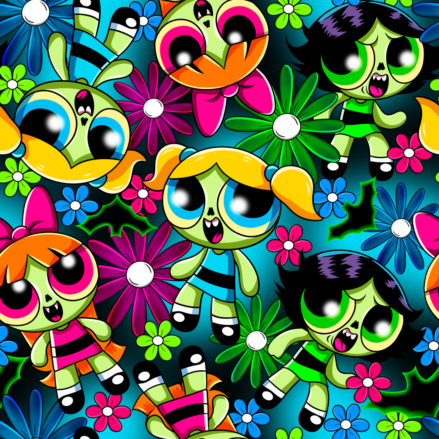 Zombie Girls Seamless Digital Pattern Download